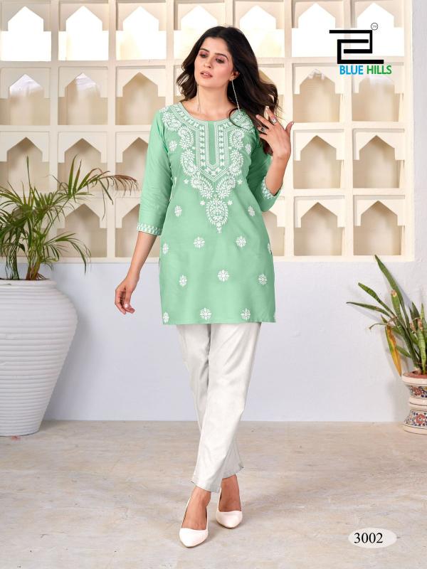 Blue Hills Amelia Vol 03 Rayon Lucknowi Work Kurti Collection